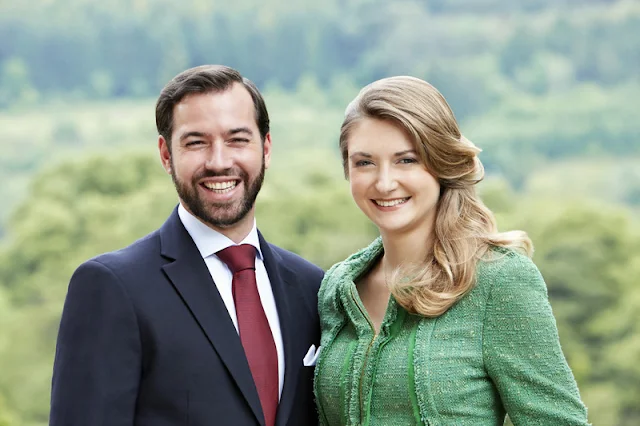 New official portraits of Hereditary Grand Duke Guillaume and Hereditary Grand Duchess Stéphanie of Luxembourg
