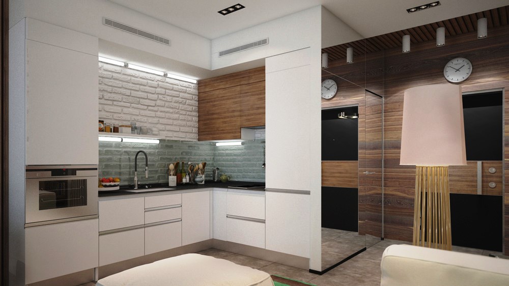 Diseño de cocina en apartamento de 25 m2