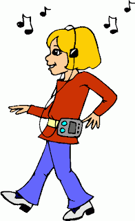 Keep your tunes to yourself please missy cartoon woman listening to music through headphones