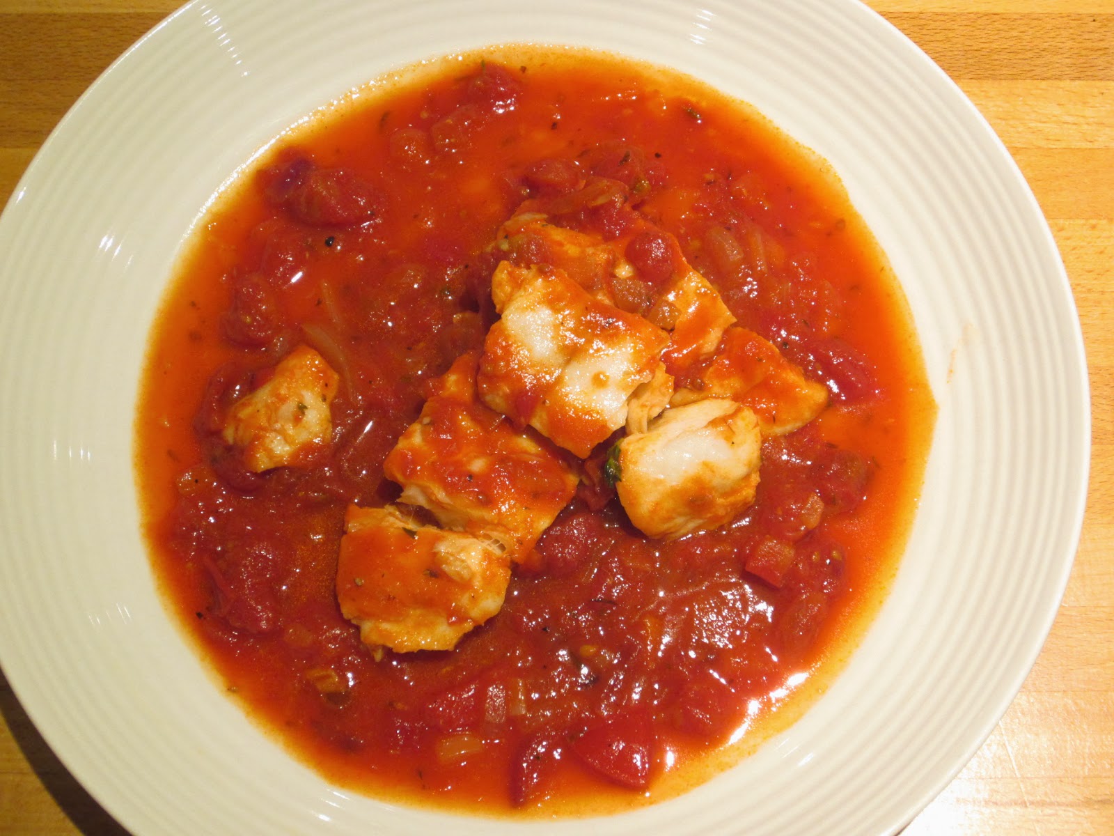 Busy Eating Cod in Tomato Thyme Sauce