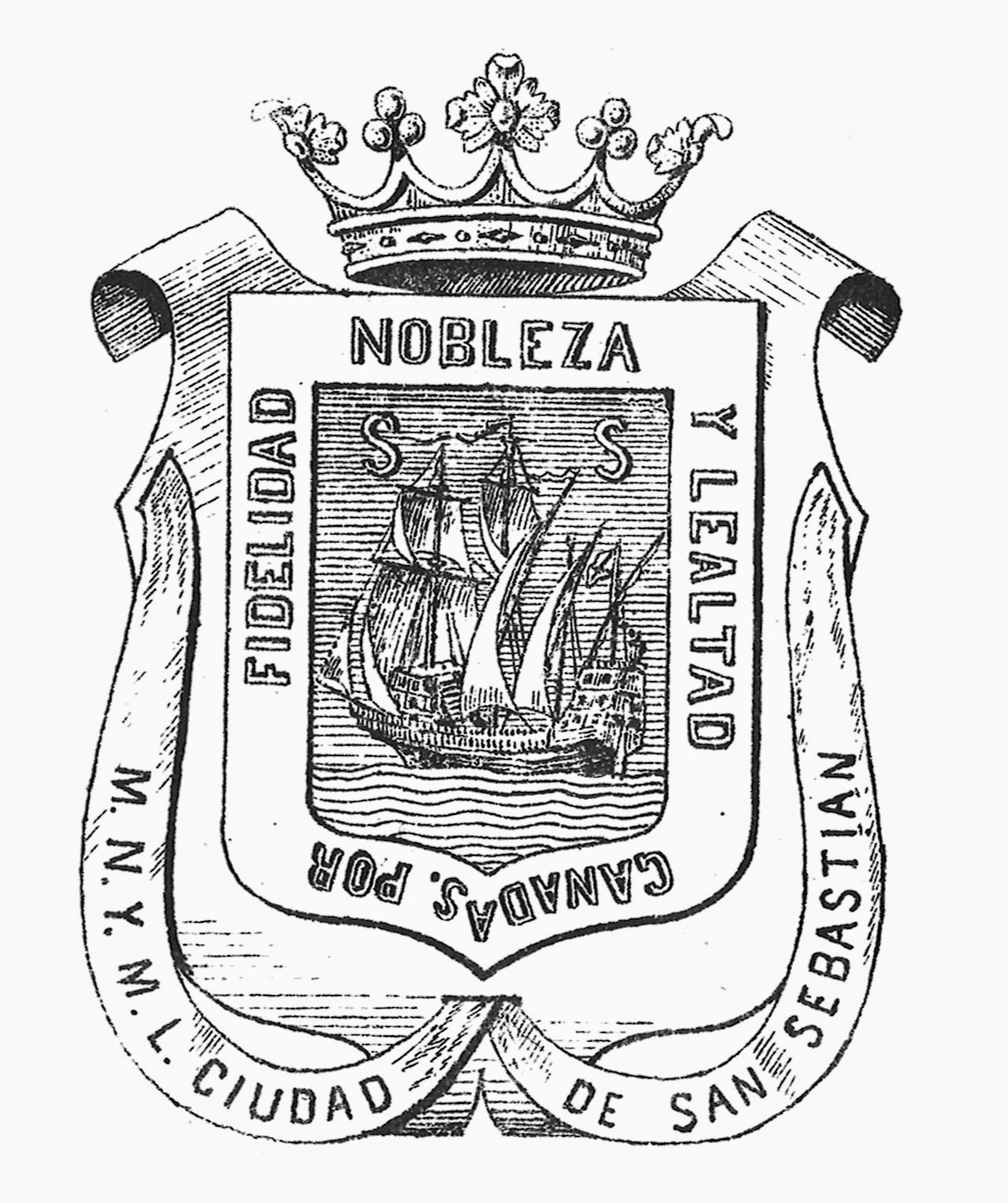 DONOSTIANDO Escudo de armas de la ciudad de San Sebastián (1884).