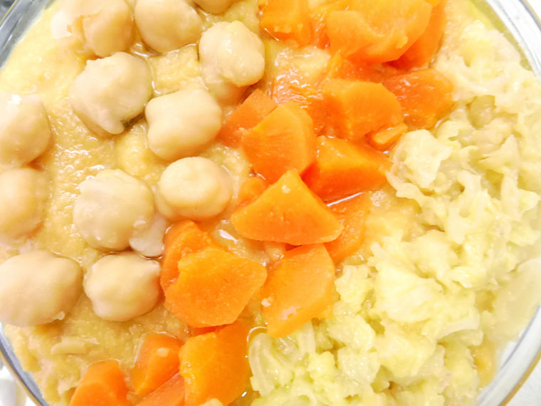 Hummus de col y zanahoria