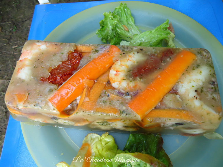 Le Chaudron Magique. Terrine de fruits de mer en gelée.