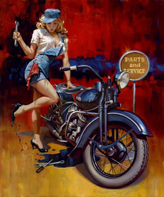 motorcycle pin up girl