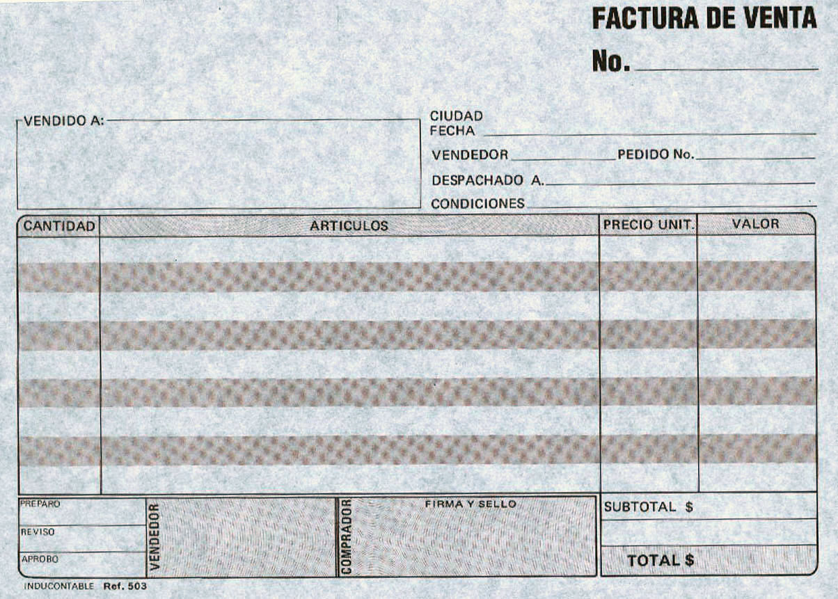 formato de factura de venta
