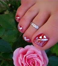 Todo Unhas: Diseño de Uñas de San Valentín para los Pies