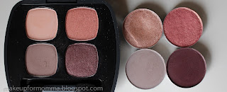 MAC comparison to bareMinerals The Happy Place MAC - All That Glitters, Expensive Pink, Copperplate and Sketch