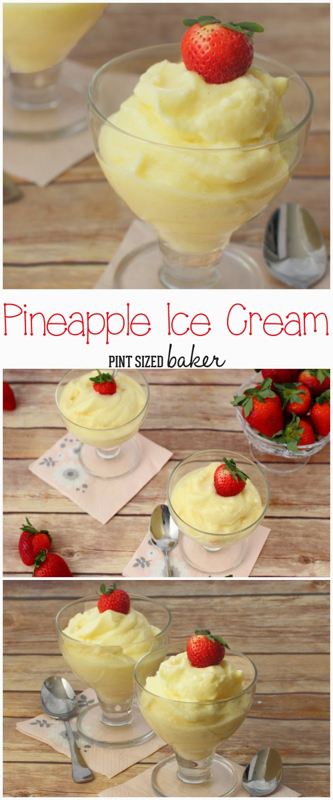 Pineapple Sherbet is smooth and creamy and comes together with two ingredients and five minutes. It's the perfect summer snack!