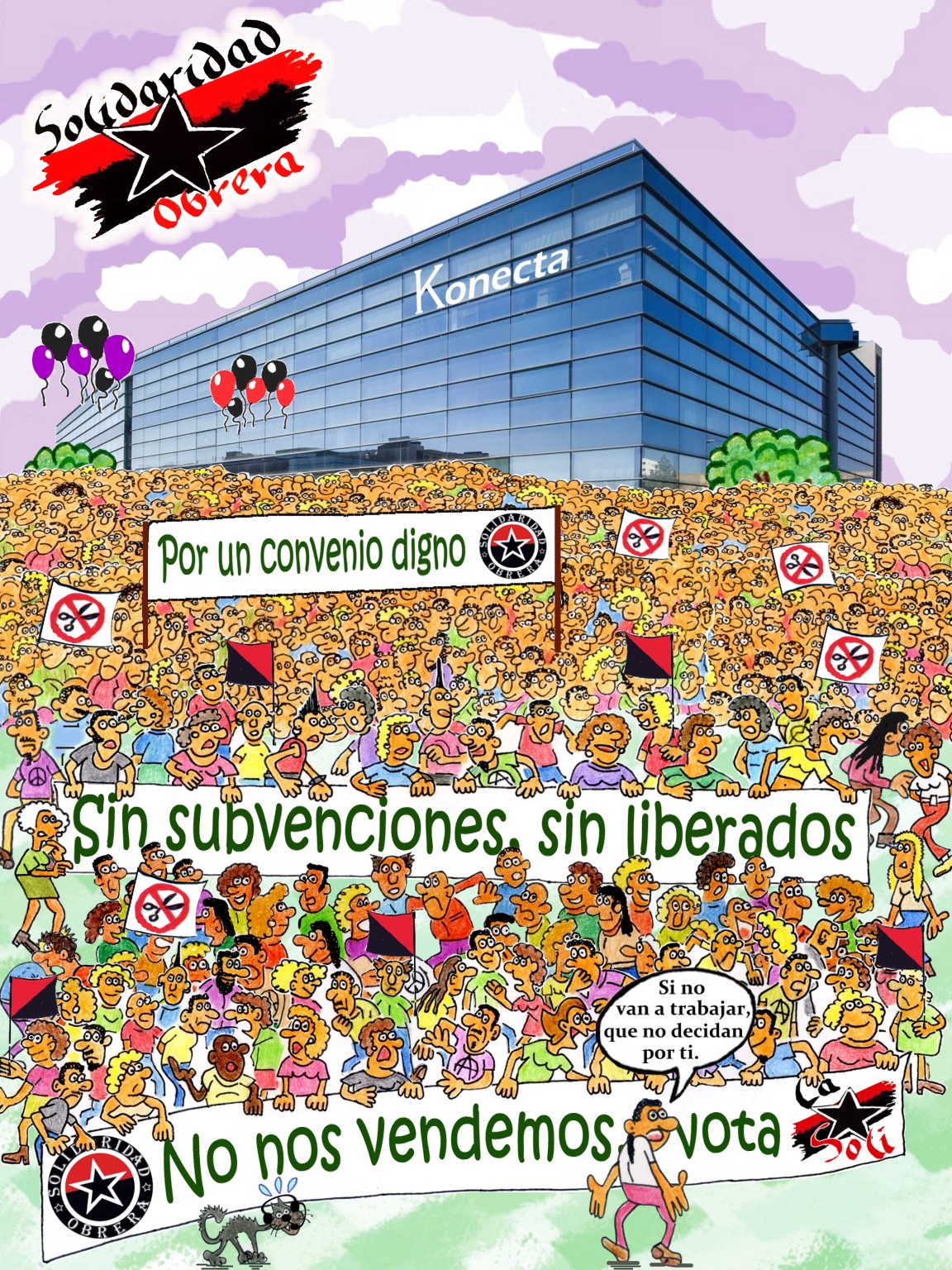 Carteles campañas acción sindical.