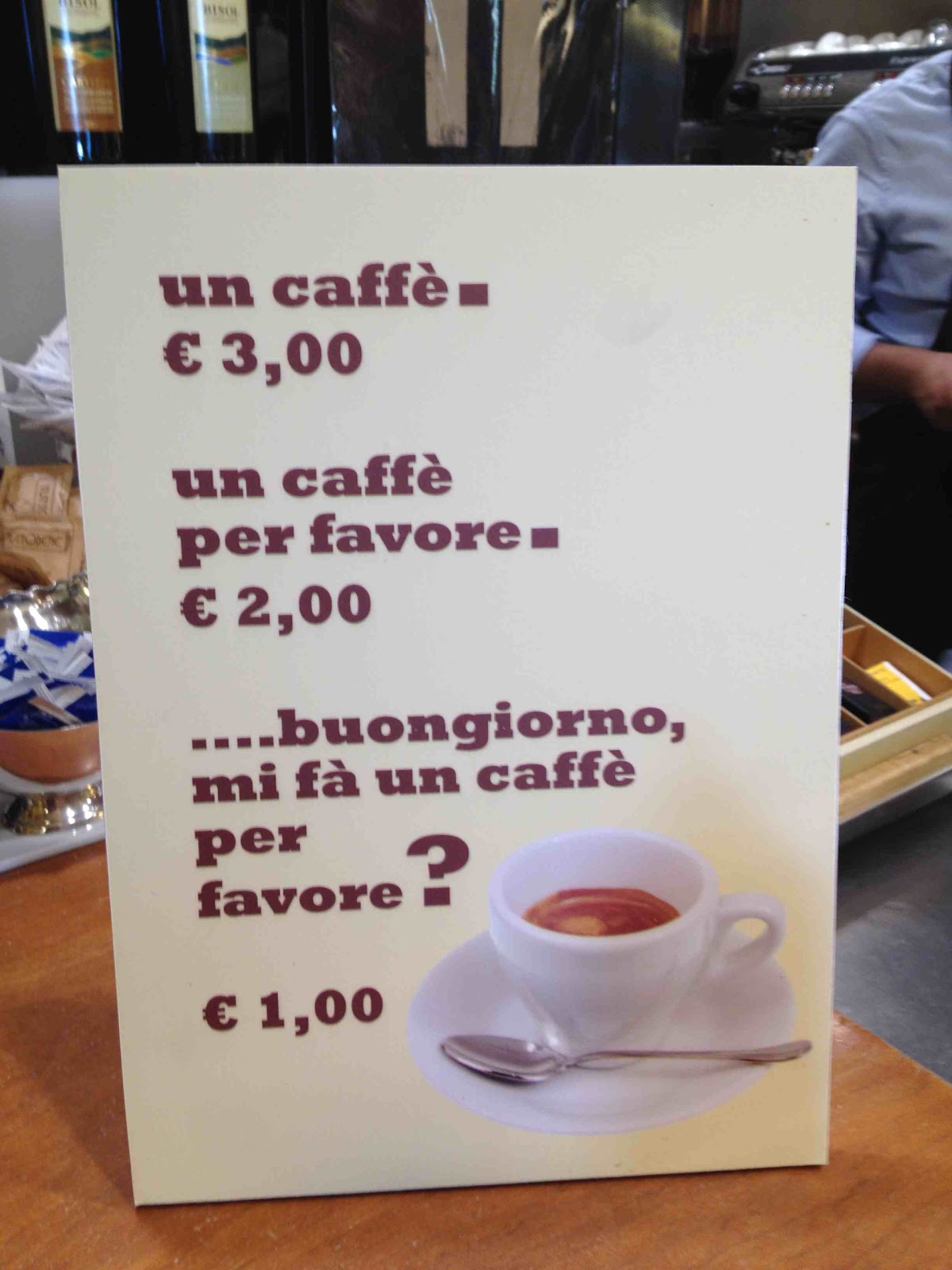 Io Amo Firenze: Un caffè per favore! Il caffè che cambia prezzo se sei  gentile..