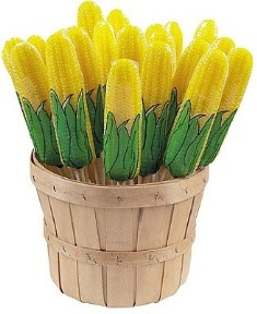 Corn Bushel Lollipop Basket: Fall Favors Party Wedding Autumn Favor Edible Idea: Butter Popcorn Flavor: Corns Bushels Lollipops Baskets