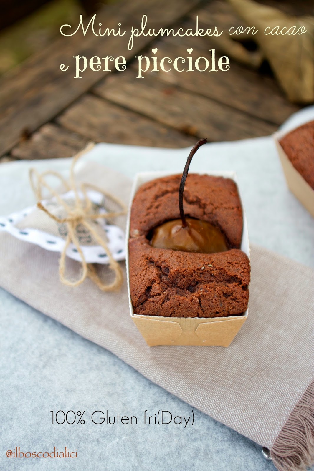 mini plumcakes con cacao e pere picciole sciroppate