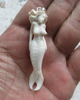 Mermaid Carving Pendants in Antler Mermaid Carving Pendants in Antler