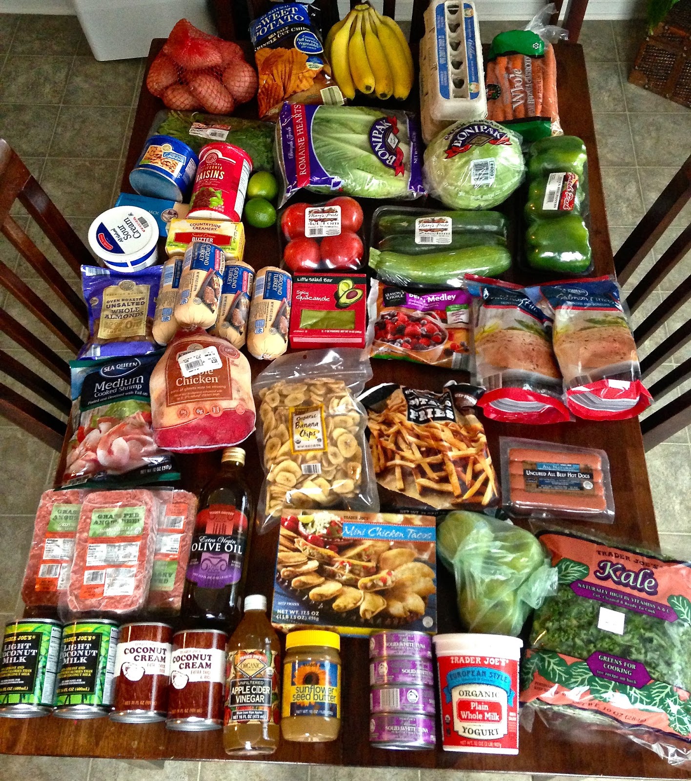 Groceries Aldi and Trader Joe's paleo diet food list