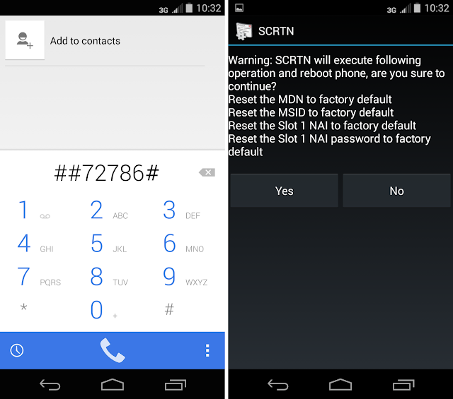 SCRTN carrier settings reset