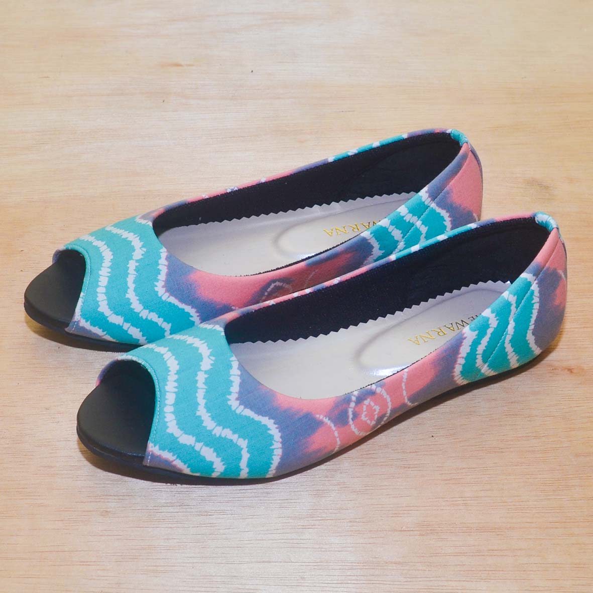 sepatu batik jumputan tosca the warna indonesia sepatu batik jumputan tosca the warna indonesia