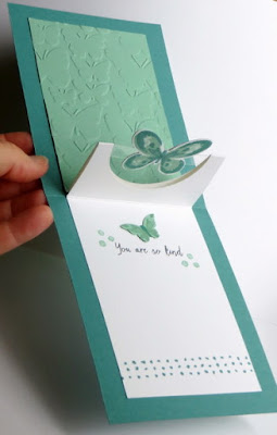 Stampin' Up! Watercolor Wings Half Circle Pop Up Card #stampinup www.juliedavison.com