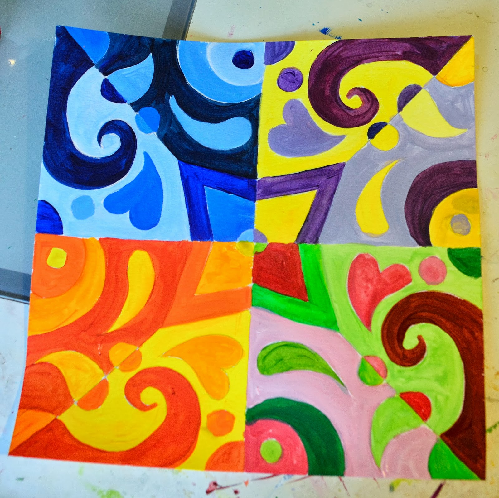 Nessa Dee: Crafty Friday: Color Theory Abstracts