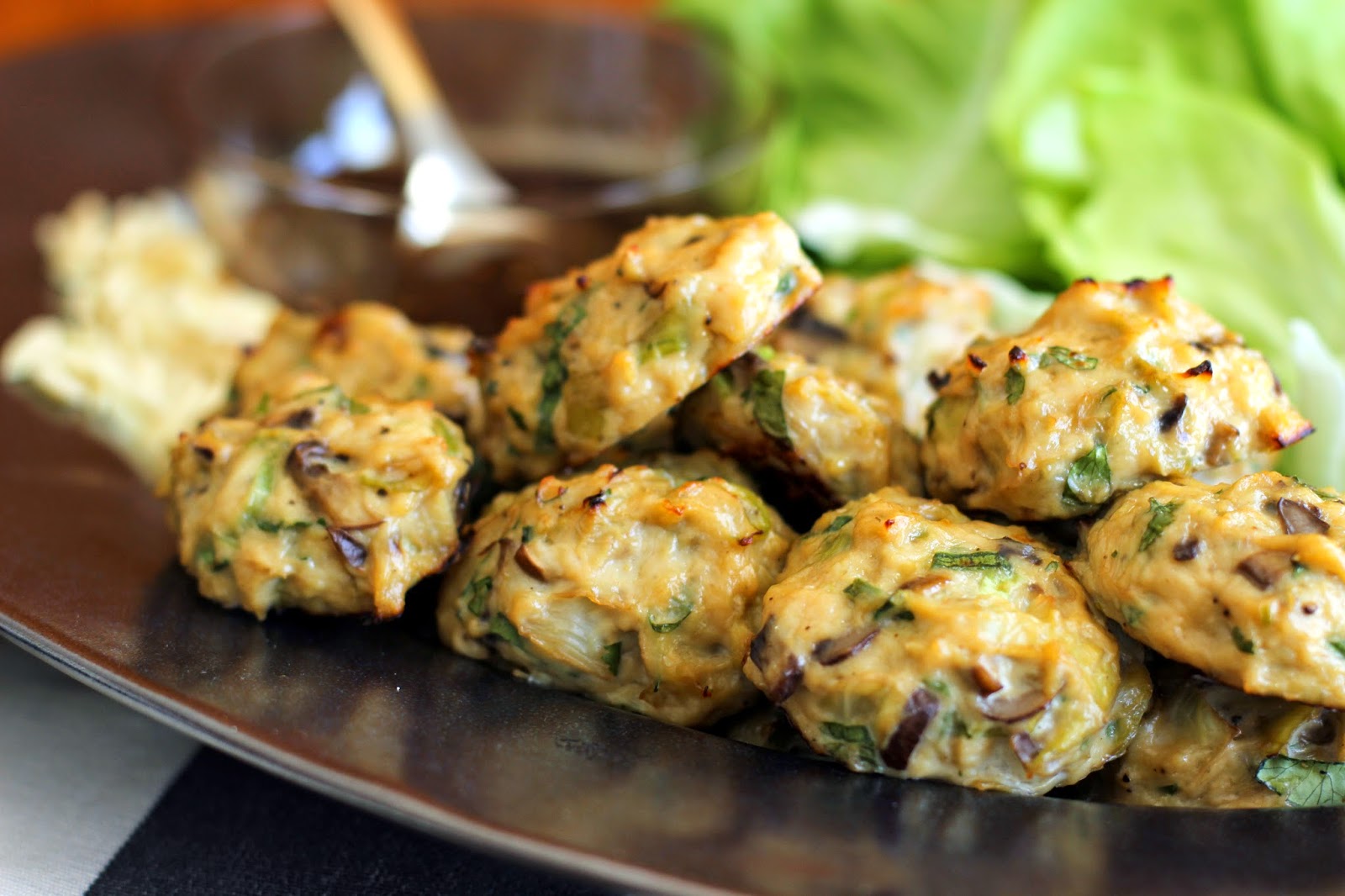 The Owl with the Goblet Asian Chicken Meatball Lettuce Wraps