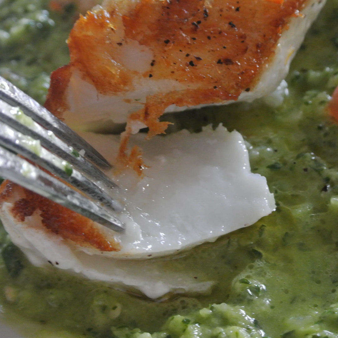 Gourmet Cooking For Two Chilean Sea Bass with Green Gazpacho