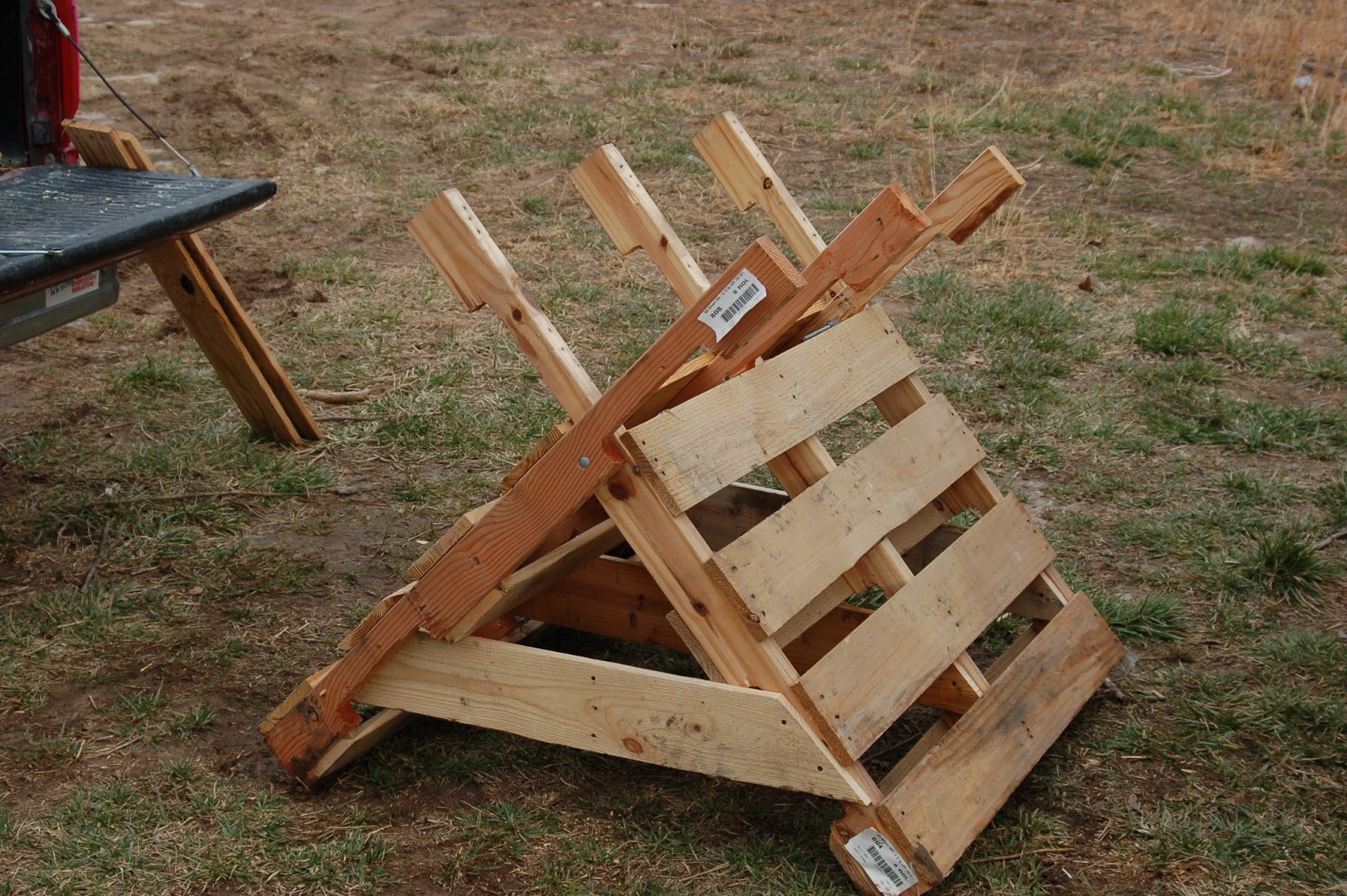 Waiting in the shade sitting on a brick We needed a sawbuck
