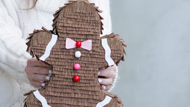 Diy Piñata navideña con forma de galleta