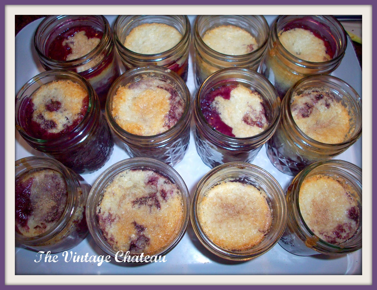 The Vintage Chateau Blackberry Peach Cobbler in a Jar