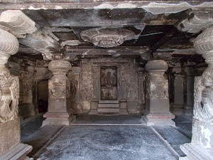 Jain cave temple in Ellora.