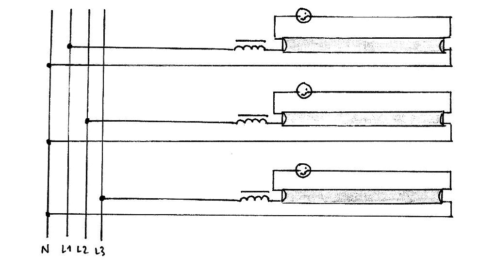 Práctica 21 Tubos fluorescentes paralelo Electroalmerienses