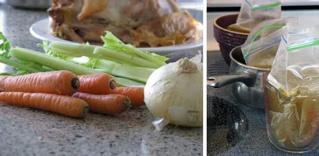 Makkelijk recept om kippenbouillon te maken met een soepkip en hele groenten
