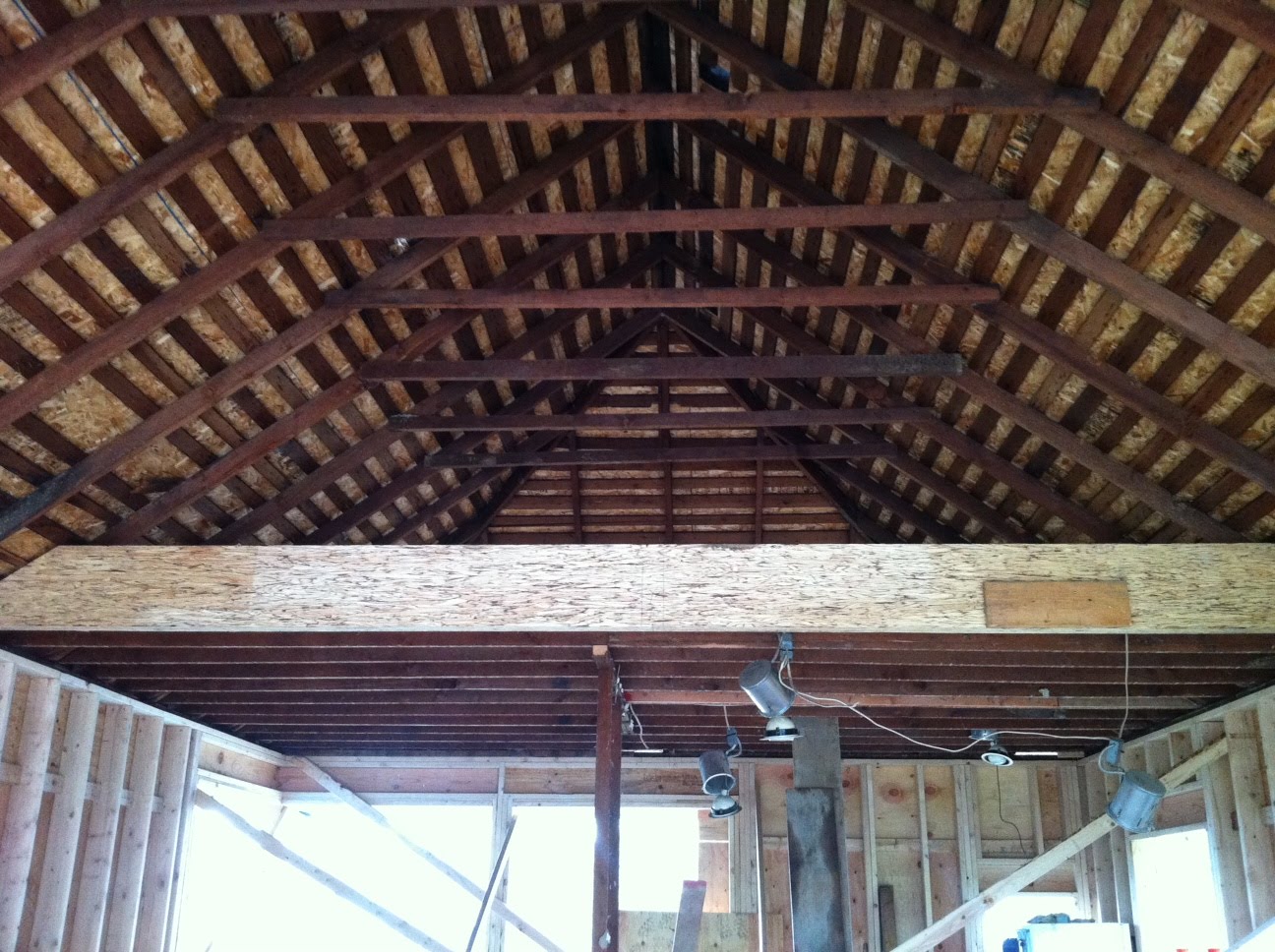Seattle Passive Solar Home Remodel East Wall Finished Ceiling