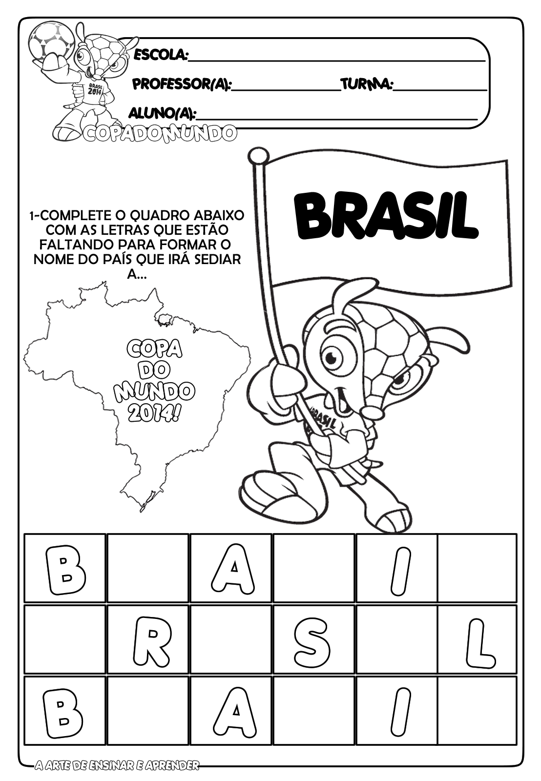 Alfabetização - Atividades sobre a Copa do mundo - Jogo de