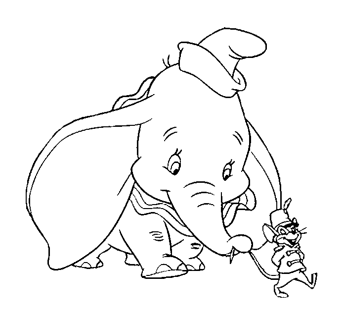 Printable Disney Dumbo Characters Coloring Pages title=