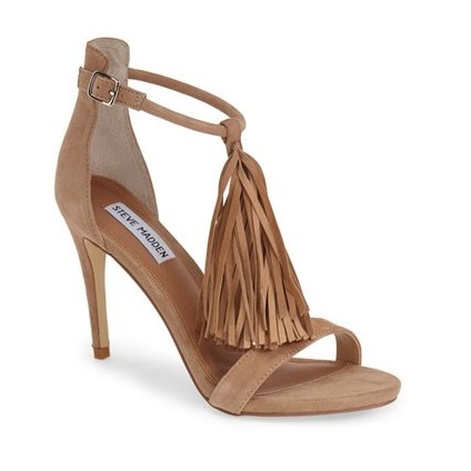 steve madden blue fringe heels