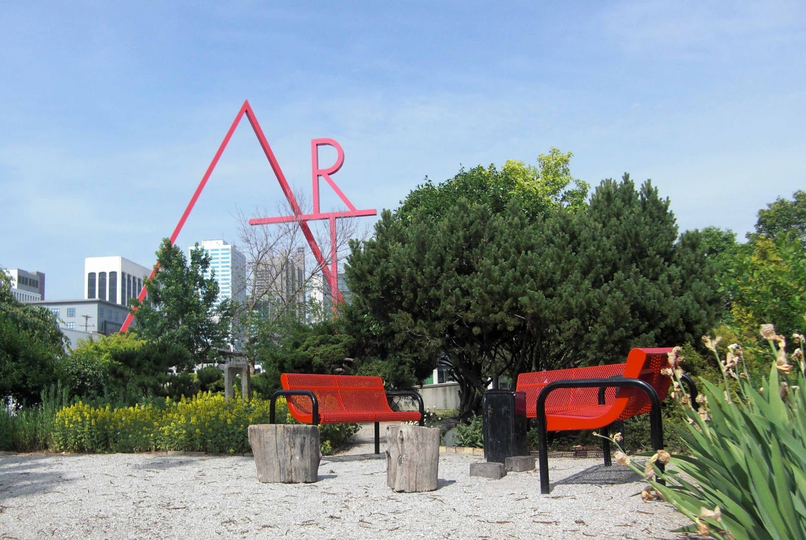 Picture of the Week Red Benches, Red Art