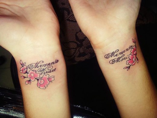 tattoos for girls on wrist quotes. Nice pair of wrist Quotes on Life Tattoos.