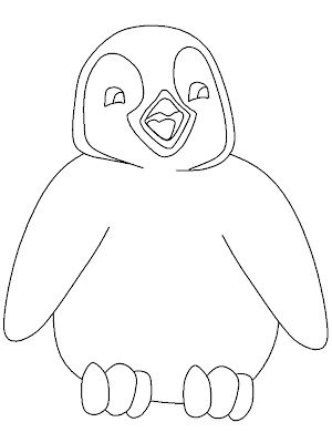 Cartoon Penguin Coloring Pages