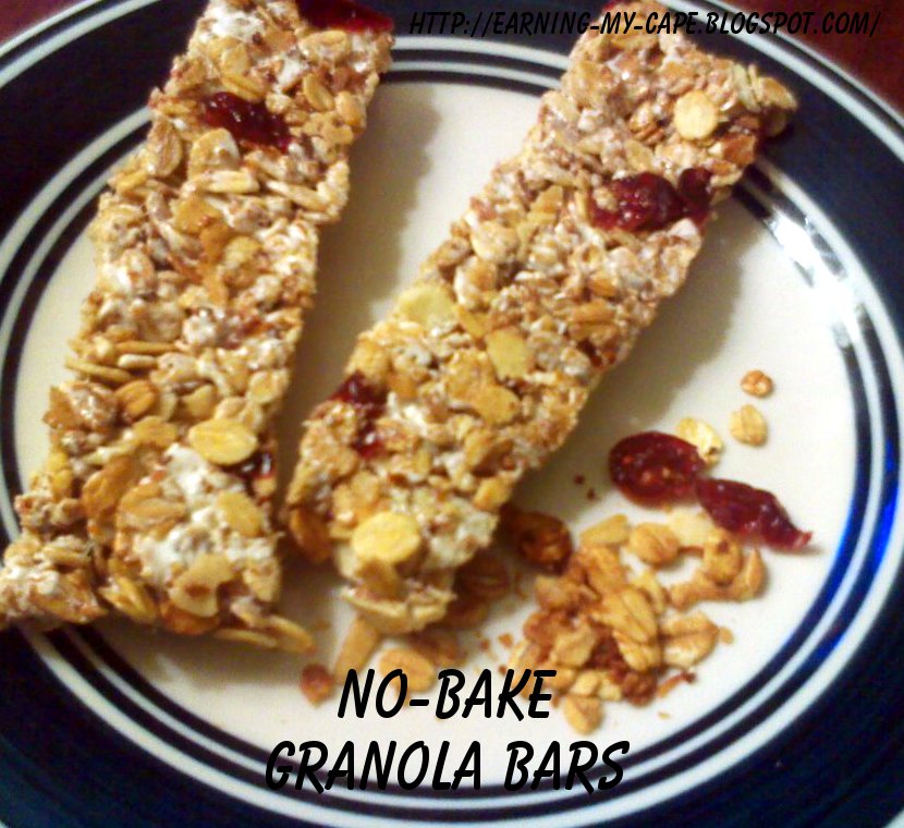EarningMyCape NoBake Granola Bars