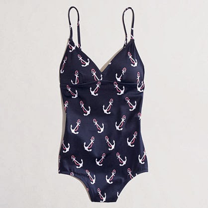 J.Crew Factory navy floating anchor one piece