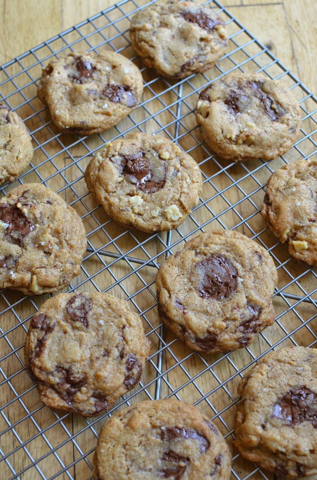 Playing with Flour Spelt chocolate chip cookies (with walnuts and sea