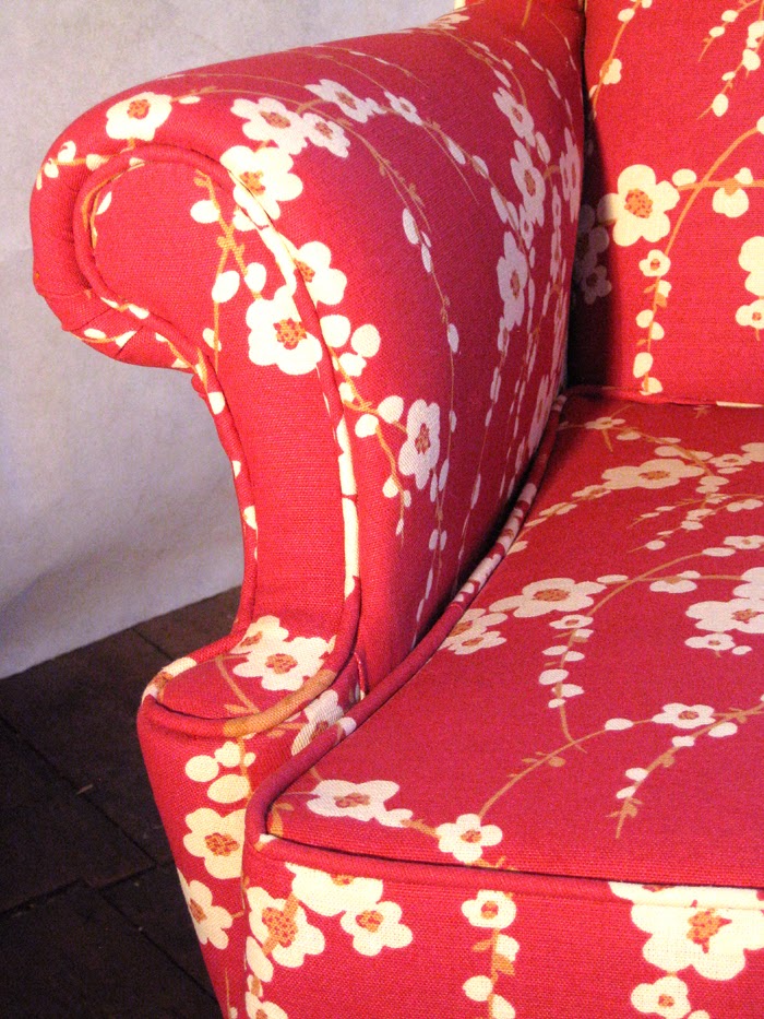Mick Sheridan Upholstery Wingback armchair in Laura Ashley fabric