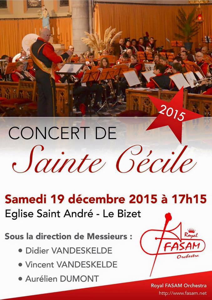 Concert de Ste Cécile de la Fasam le 19 décembre à 17h15