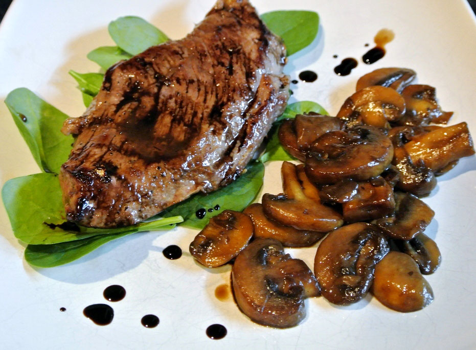 Mom, What's For Dinner? Steak with Caramelized Mushrooms Balsamic Reduction