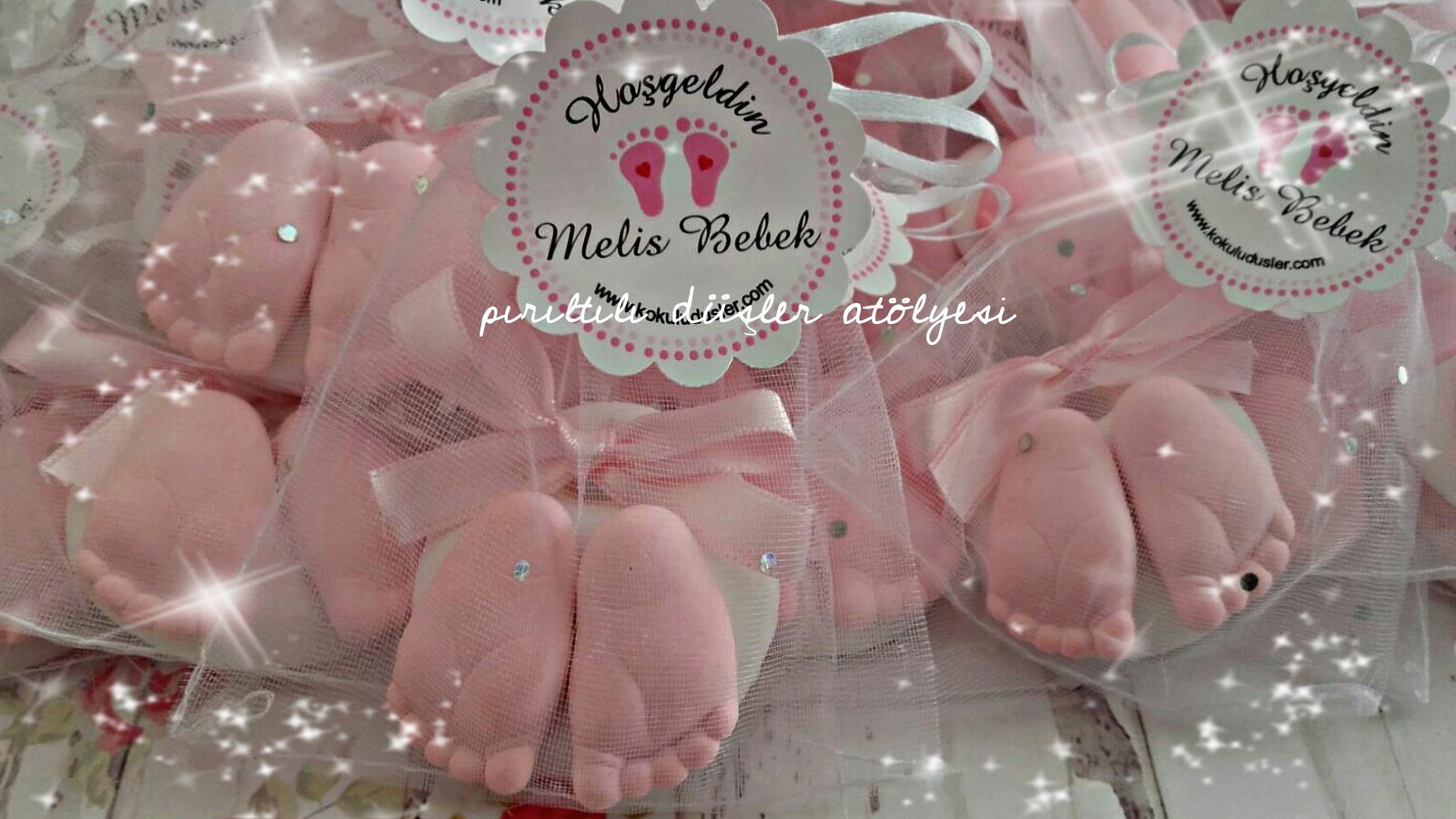 Pırıltılı Düşler Melis bebek için hazırladığımız kokulu taş