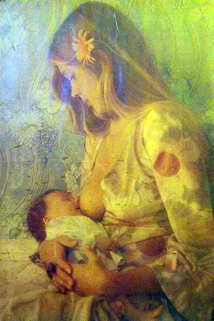 art, breastfeeding baby