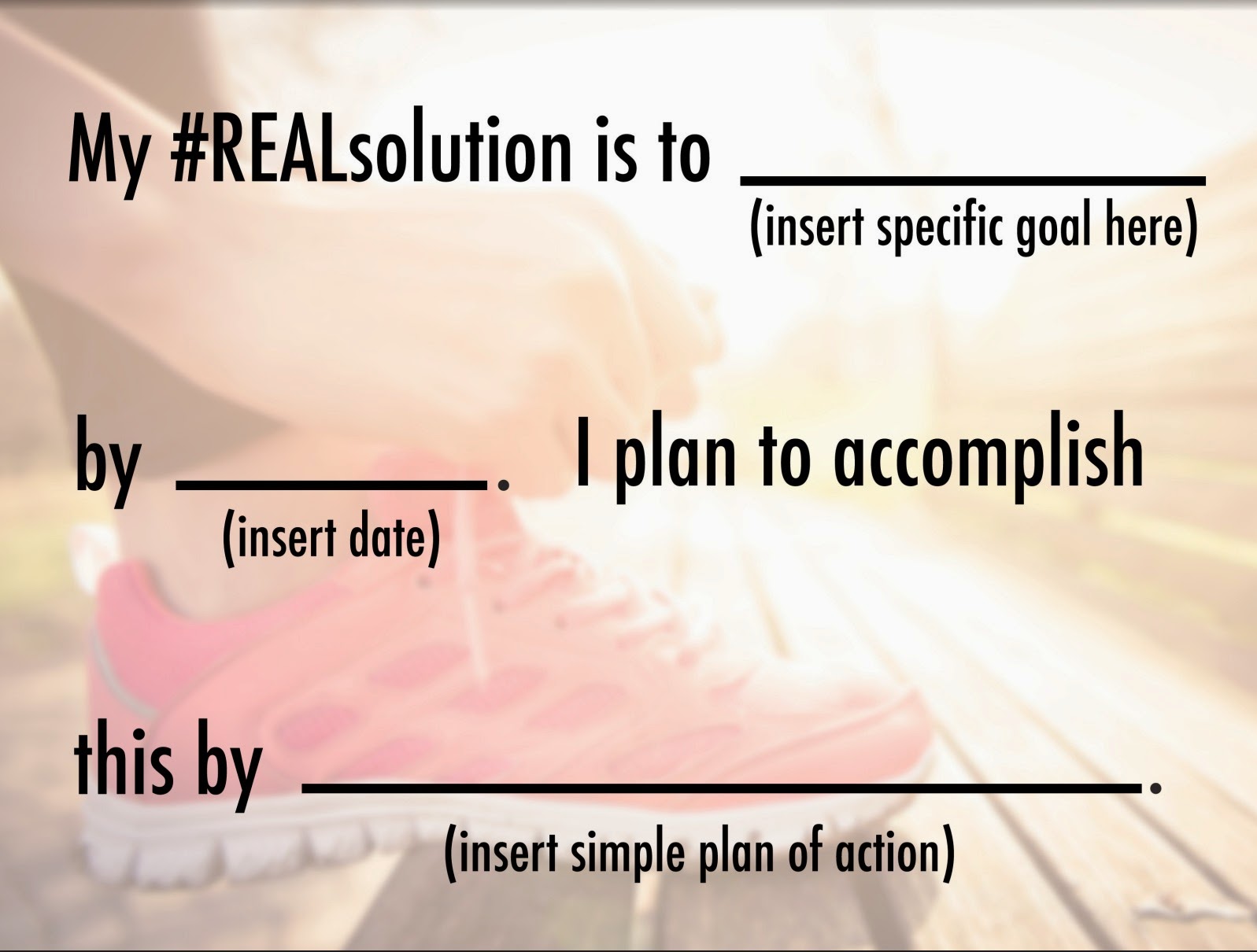 Real Solution goal for 2015 Resolution, New Year, lose weight, eat healthy, real solution, 2015, Sara Stakeley, Sarastakeley.com, small goals, goal jeans,