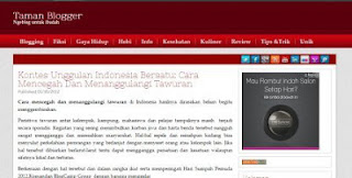 Personal blog dengan aneka artikel termasuk tips dan trik,kuliner, gaya hidup, blogging, kesehatan dan lain-lainnya. Di Taman Blogger anda juga dapat menikmati cerita pendek, puisi yang ditulis oleh sahabat blogger