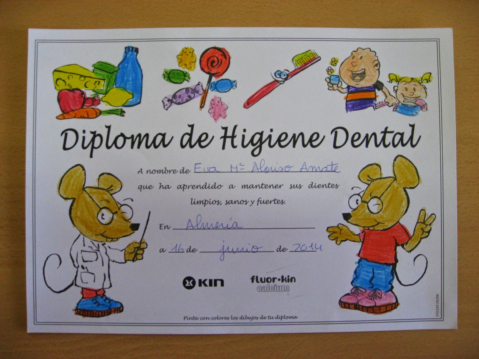 diploma infantil