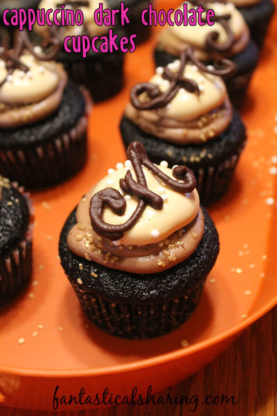 Cappuccino Dark Chocolate Cupcakes | Decadent dark chocolate coffee cupcakes topped with lighter than air chocolate and cappuccino frostings for the fancy pals in your life! #cupcakes #chocolate #dessert