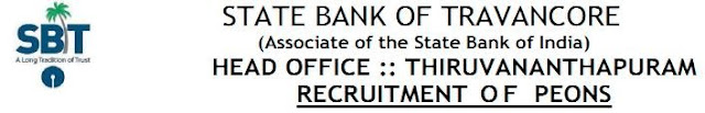 SBT State Bank of Travancore Recruitment 2013